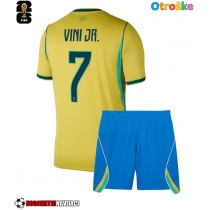 Otroške Nogometnih dresov Brazilija Vinicius Junior #7 Domači SP 2026 Kratki rokavi (+ hlače)